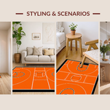 Ultra Soft Area Rug, Non Slip, Stain Resistant, Washable Area Rugs for Living Room, Bedroom, Playful Orange Graphic Design(Orange)