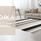 Ultra Soft Area Rug, Non Slip, Stain Resistant, Washable Area Rugs for Living Room, Bedroom, Vibrant Organic Striped Design(Gray)