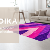 Ultra Soft Area Rug, Non Slip, Stain Resistant, Washable Area Rugs for Living Room, Bedroom, Dynamic Modern Striped Arrangement(Purple)