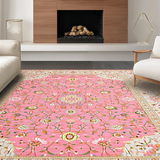 Ultra Soft Area Rug, Non Slip, Stain Resistant, Washable Area Rugs for Living Room, Bedroom, Modern Subtle Geometric Composition(Pink)