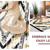 Ultra Soft Area Rug, Non Slip, Stain Resistant, Washable Area Rugs for Living Room, Bedroom, Elegant Ethnic Diamond Design(Beige)