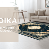Ultra Soft Area Rug, Non Slip, Stain Resistant, Washable Area Rugs for Living Room, Bedroom, Mystical Crescent Stellar Aesthetic(Blue)