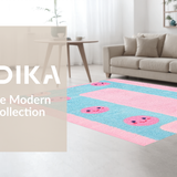 Ultra Soft Area Rug, Non Slip, Stain Resistant, Washable Area Rugs for Living Room, Bedroom, Fun Vibrant Expression Layout(Pink)