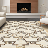 Ultra Soft Area Rug, Non Slip, Stain Resistant, Washable Area Rugs for Living Room, Bedroom, Whimsical Earthy Trellis Aesthetic(Beige)