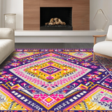 Ultra Soft Area Rug, Non Slip, Stain Resistant, Washable Area Rugs for Living Room, Bedroom, Sophisticated Tiled Design Elements(Purple)