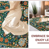 Ultra Soft Area Rug, Non Slip, Stain Resistant, Washable Area Rugs for Living Room, Bedroom, Elegant Floral Artistry Inspiration(Blue)