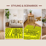 Ultra Soft Area Rug, Non Slip, Stain Resistant, Washable Area Rugs for Living Room, Bedroom, Lighthearted Elegant Script Style(Yellow)
