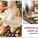 Ultra Soft Area Rug, Non Slip, Stain Resistant, Washable Area Rugs for Living Room, Bedroom, Charming Springtime Whimsy Design(Black)