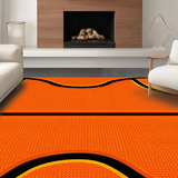 Ultra Soft Area Rug, Non Slip, Stain Resistant, Washable Area Rugs for Living Room, Bedroom, Bold Black Abstract Elements(Orange)