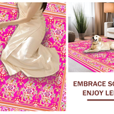 Ultra Soft Area Rug, Non Slip, Stain Resistant, Washable Area Rugs for Living Room, Bedroom, Whimsical Colorful Tiled Pattern(Pink)