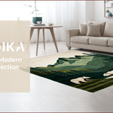 Ultra Soft Area Rug, Non Slip, Stain Resistant, Washable Area Rugs for Living Room, Bedroom, Vintage Cabin Scenic Patterns(Gray)