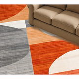 Ultra Soft Area Rug, Non Slip, Stain Resistant, Washable Area Rugs for Living Room, Bedroom, Vibrant Modern Artful Display(Orange)