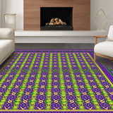 Ultra Soft Area Rug, Non Slip, Stain Resistant, Washable Area Rugs for Living Room, Bedroom, Cheerful Ogee Decorative Elements(Purple)