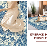 Ultra Soft Area Rug, Non Slip, Stain Resistant, Washable Area Rugs for Living Room, Bedroom, Elegant Transitional Abstract Pattern(Blue)