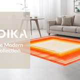 Ultra Soft Area Rug, Non Slip, Stain Resistant, Washable Area Rugs for Living Room, Bedroom, Bright Eclectic Diamond Composition(Orange)