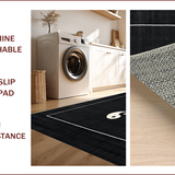 Ultra Soft Area Rug, Non Slip, Stain Resistant, Washable Area Rugs for Living Room, Bedroom, Elegant Monochrome Yin Yang Aesthetic(Black)
