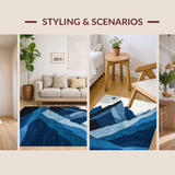 Elegant Cream and Blue Peak(Blue)