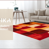 Ultra Soft Area Rug, Non Slip, Stain Resistant, Washable Area Rugs for Living Room, Bedroom, Vibrant Earthy Geometric Harmony(Red)