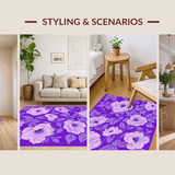 Ultra Soft Area Rug, Non Slip, Stain Resistant, Washable Area Rugs for Living Room, Bedroom, Lush Textured Contemporary Appeal(Purple)