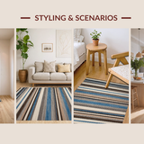 Ultra Soft Area Rug, Non Slip, Stain Resistant, Washable Area Rugs for Living Room, Bedroom, Elegant Textured Tone Block Pattern(Brown)