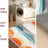 Ultra Soft Area Rug, Non Slip, Stain Resistant, Washable Area Rugs for Living Room, Bedroom, Stylish Neutral Lettering Display(Orange)