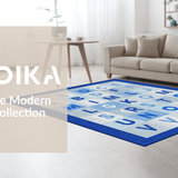 Ultra Soft Area Rug, Non Slip, Stain Resistant, Washable Area Rugs for Living Room, Bedroom, Elegant Soft Blue Grey Palette(Blue)
