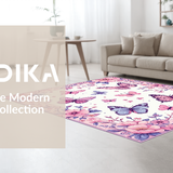 Ultra Soft Area Rug, Non Slip, Stain Resistant, Washable Area Rugs for Living Room, Bedroom, Soft Pink Dreamy Nature Theme(Pink)