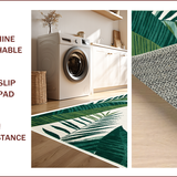 Ultra Soft Area Rug, Non Slip, Stain Resistant, Washable Area Rugs for Living Room, Bedroom, Vibrant Tropical Living Room Rug Washable Accent Piece(Green)