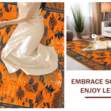 Ultra Soft Area Rug, Non Slip, Stain Resistant, Washable Area Rugs for Living Room, Bedroom, Chic Tropical Tiger Patterned Piece(Orange)