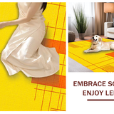 Ultra Soft Area Rug, Non Slip, Stain Resistant, Washable Area Rugs for Living Room, Bedroom, Eclectic Abstract Design Elements(Yellow)