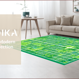 Ultra Soft Area Rug, Non Slip, Stain Resistant, Washable Area Rugs for Living Room, Bedroom, town city road playmat(Green)