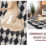 Ultra Soft Area Rug, Non Slip, Stain Resistant, Washable Area Rugs for Living Room, Bedroom, Elegant Abstract Patterned Entrance Mat(Black)