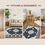 Chic Distressed Geometric Arrangement(Black)