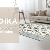 Ultra Soft Area Rug, Non Slip, Stain Resistant, Washable Area Rugs for Living Room, Bedroom, Vibrant Grey and Ivory Kids' Design(White)