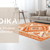Ultra Soft Area Rug, Non Slip, Stain Resistant, Washable Area Rugs for Living Room, Bedroom, Stylish Abstract Warm Palette(Orange)