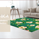 Ultra Soft Area Rug, Non Slip, Stain Resistant, Washable Area Rugs for Living Room, Bedroom, Boho Bird Floral(Green)