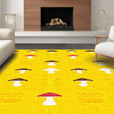Ultra Soft Area Rug, Non Slip, Stain Resistant, Washable Area Rugs for Living Room, Bedroom, Lively Bright Colorful Design(Yellow)