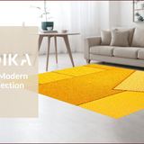 Ultra Soft Area Rug, Non Slip, Stain Resistant, Washable Area Rugs for Living Room, Bedroom, Contemporary Abstract Stain Resistant(Yellow)