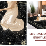 Ultra Soft Area Rug, Non Slip, Stain Resistant, Washable Area Rugs for Living Room, Bedroom, Sleek Astro-Inspired Geometric Elements(Black)