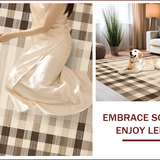 Ultra Soft Area Rug, Non Slip, Stain Resistant, Washable Area Rugs for Living Room, Bedroom, Chic Checkered Rustic Elegance(Beige)