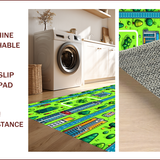 Ultra Soft Area Rug, Non Slip, Stain Resistant, Washable Area Rugs for Living Room, Bedroom, Interactive Colorful Children's Game Room Rug(Green)