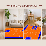 Ultra Soft Area Rug, Non Slip, Stain Resistant, Washable Area Rugs for Living Room, Bedroom, Striking Athletic Field Imagery(Orange)
