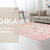 Ultra Soft Area Rug, Non Slip, Stain Resistant, Washable Area Rugs for Living Room, Bedroom, Artful Floral Tapestry Aesthetic(Ivory)