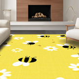 Ultra Soft Area Rug, Non Slip, Stain Resistant, Washable Area Rugs for Living Room, Bedroom, Nature-Infused Black and Yellow Style(Yellow)