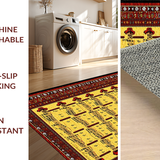 Ultra Soft Area Rug, Non Slip, Stain Resistant, Washable Area Rugs for Living Room, Bedroom, Dynamic Cozy Geometric Music Design(Yellow)