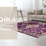 Ultra Soft Area Rug, Non Slip, Stain Resistant, Washable Area Rugs for Living Room, Bedroom, Stylish Symmetrical Floral Design(Purple)