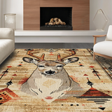 Ultra Soft Area Rug, Non Slip, Stain Resistant, Washable Area Rugs for Living Room, Bedroom, Vibrant Natural Palette Animal Print(Beige)