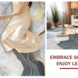 Ultra Soft Area Rug, Non Slip, Stain Resistant, Washable Area Rugs for Living Room, Bedroom, Elegant Smoke Swirl Aesthetic(Gray)