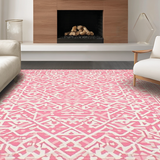 Ultra Soft Area Rug, Non Slip, Stain Resistant, Washable Area Rugs for Living Room, Bedroom, Rustic Textured Print with a Cozy Vibe(Pink)