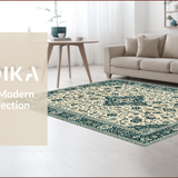 Ultra Soft Area Rug, Non Slip, Stain Resistant, Washable Area Rugs for Living Room, Bedroom, Elegant Tribal Patterned Aesthetic(Beige)